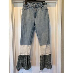 Upcycled Flare Jeans Bohemian Abercrombie & Fitch Size 29